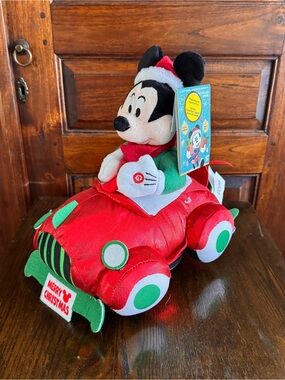 Gemmy Disney Mickey Mouse Christmas Holiday Car New Plays Jingle Bells and Moves